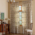 Pink Floral Curtains 96 in Long Semi Sheer Drapes - Boho Farmhouse