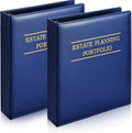Estate Planning Portfolio Binder PU Leather 3 Ring Binders - Blue