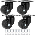 3 in Caster Wheels Set of 4 - Heavy Duty Low Profile Swivel Casters