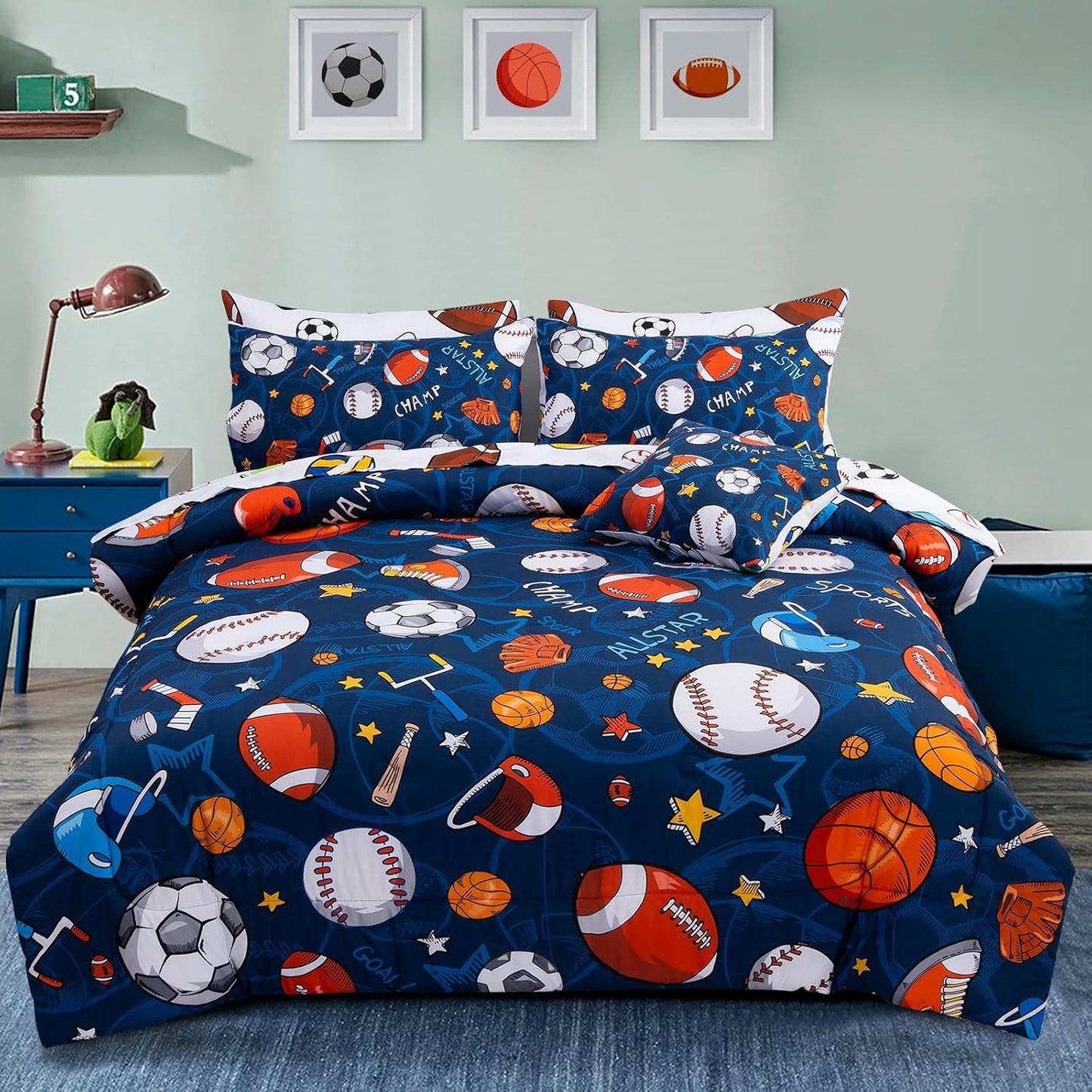 Sports Microfiber Comforter Set for Boys - Stylish Bedding