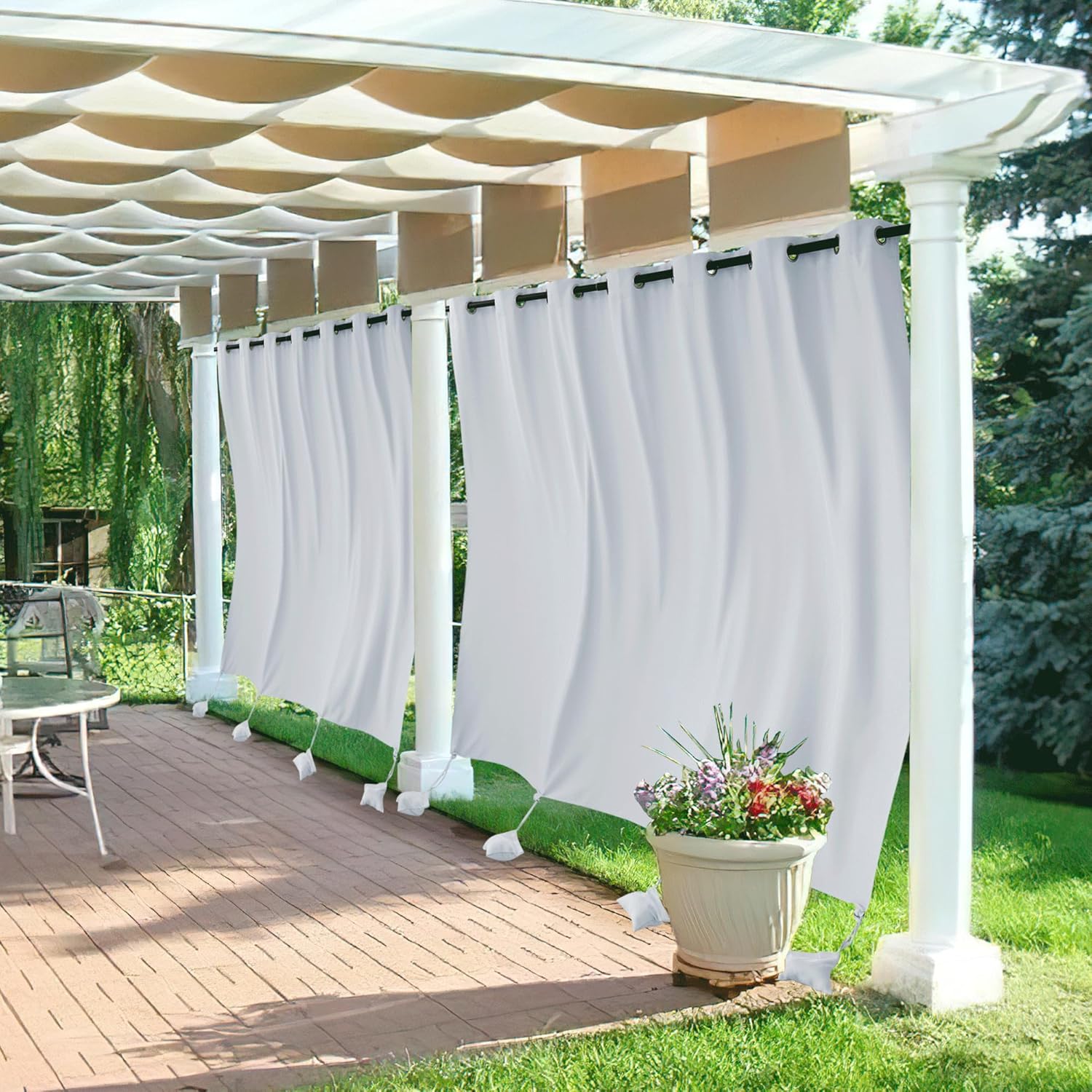 RYB HOME Extra Wide Outdoor Curtains for Privacy and Shade