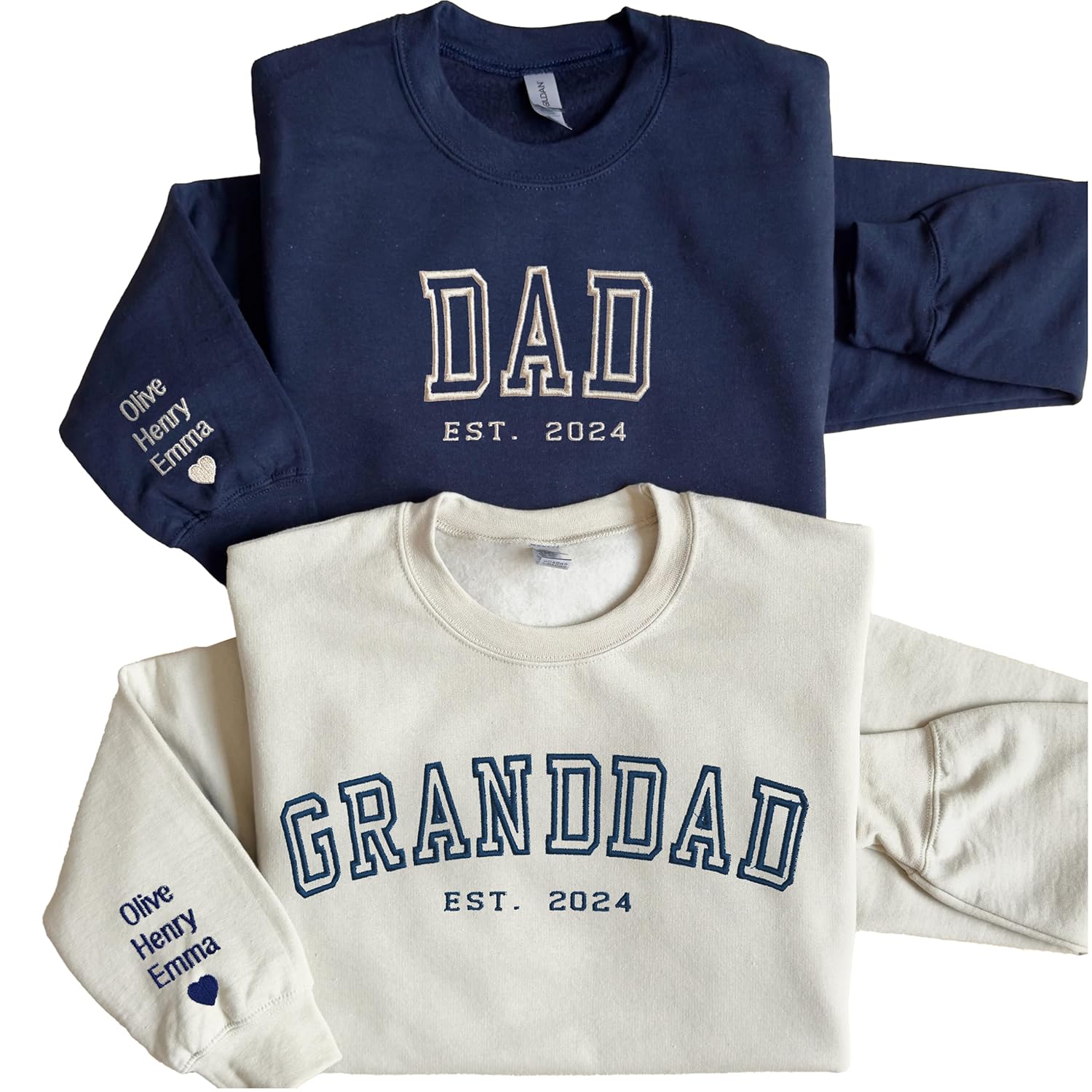 Custom Embroidered Dad Sweatshirt - Handmade
