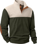 JMIERR Men's Casual Warm Corduroy Sweatshirt with Stand Collar