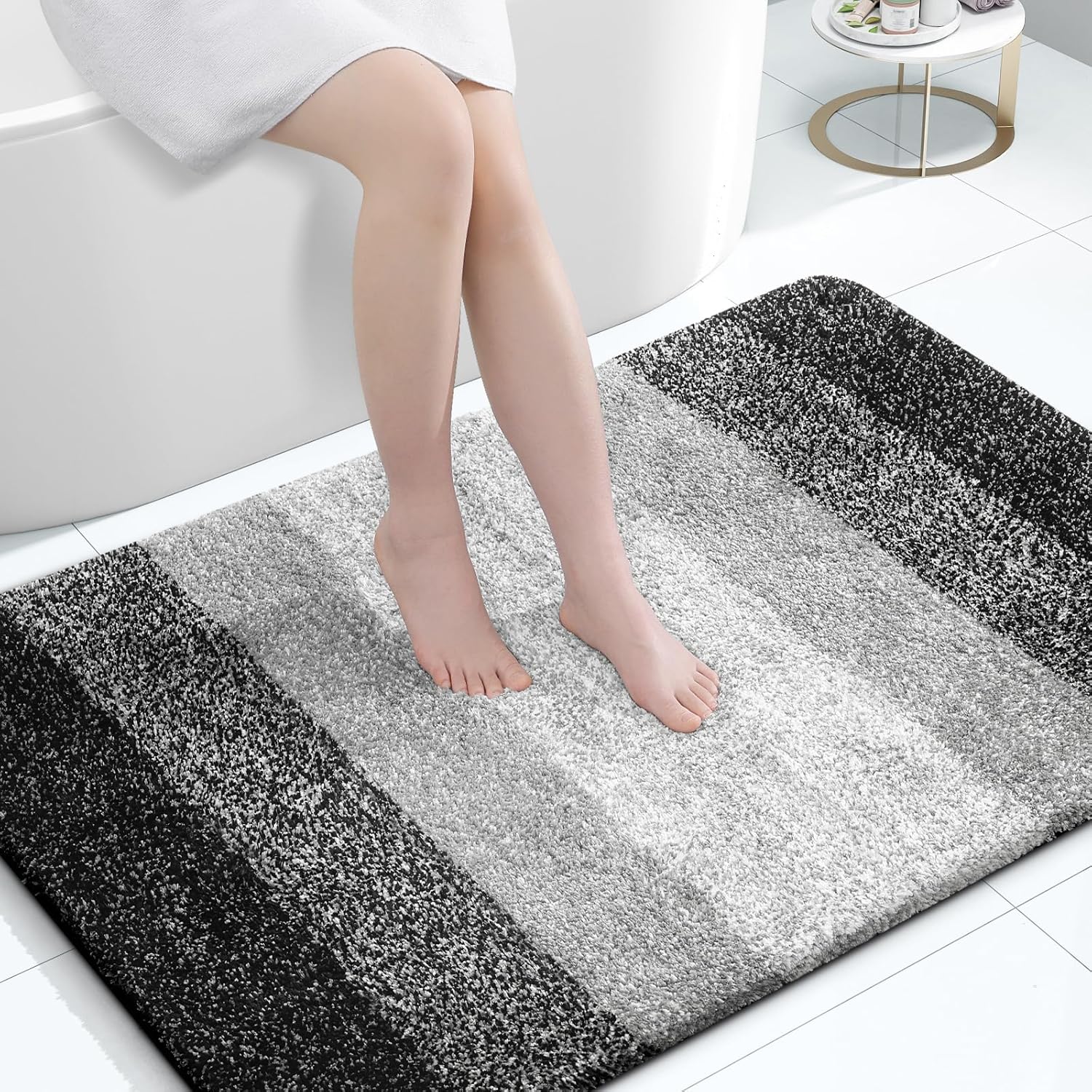OLANLY Extra Soft Microfiber Bathroom Rugs Mat 47x32 for Home