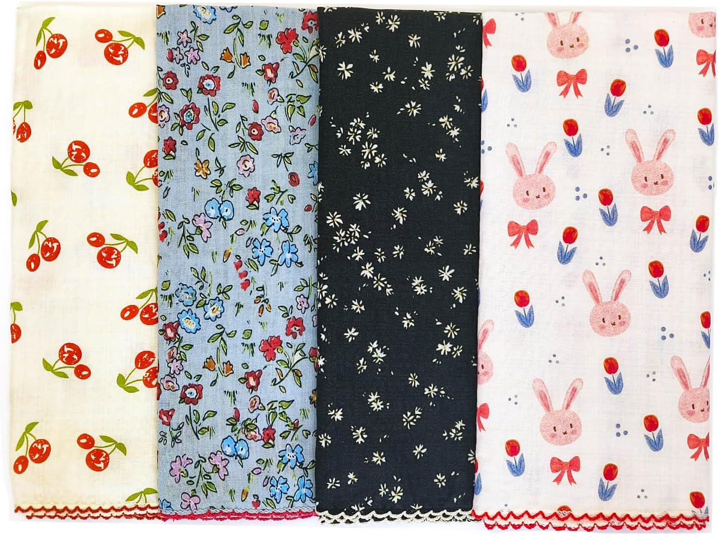 21x21 Cotton Bandana for Women, Soft Textured Neck Scarf