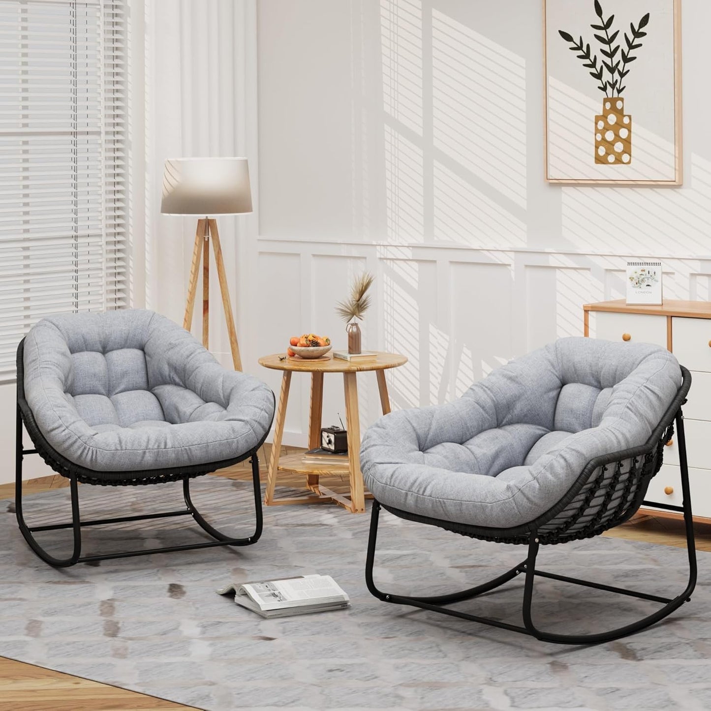 Outdoor Rocking Chair Set of 2 for Relaxation and Comfort
