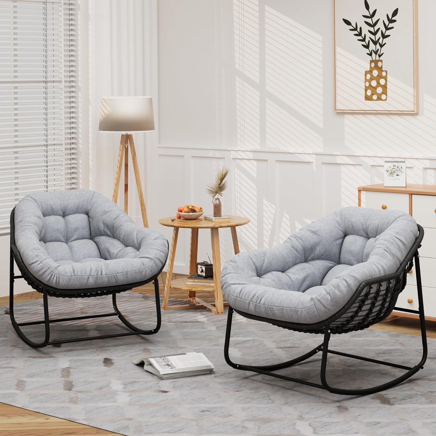 Outdoor Rocking Chair Set of 2 for Relaxation and Comfort