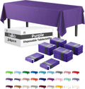 Party Solids Purple Rectangular Plastic Tablecloth 54x108 in - Pack