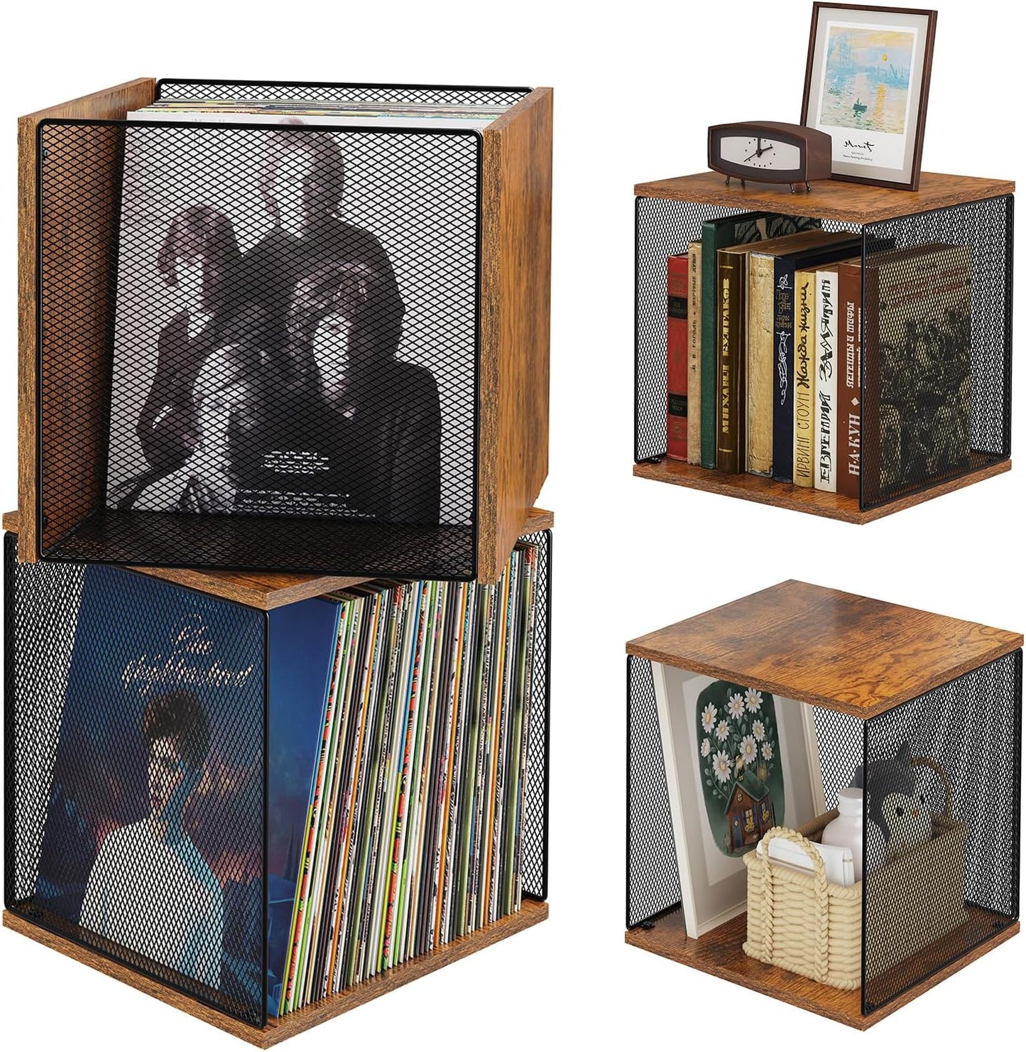 Vinyl Record Holder Storage Box - DIY Stackable Wooden Crate