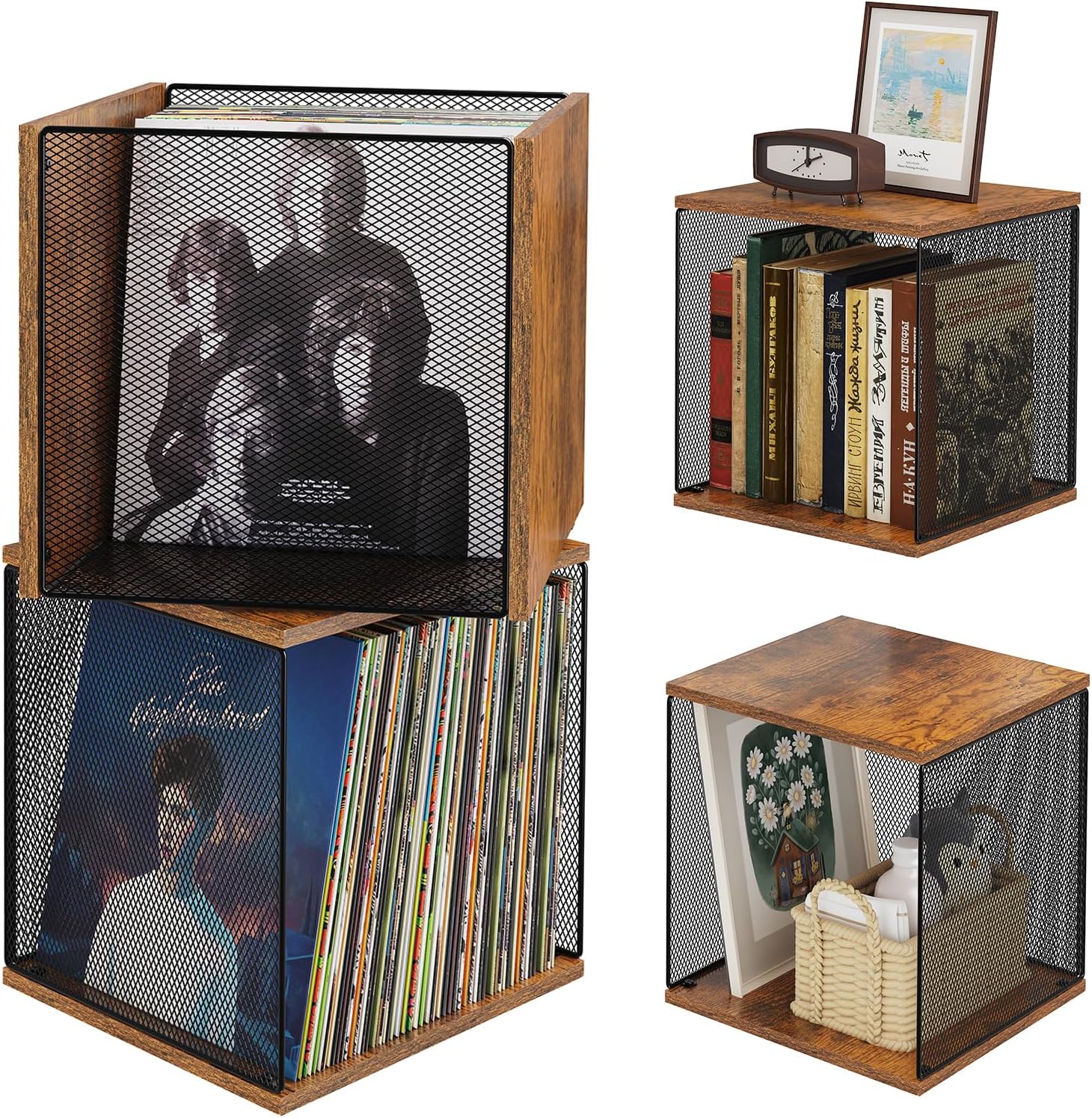 Vinyl Record Holder Storage Box - DIY Stackable Wooden Crate