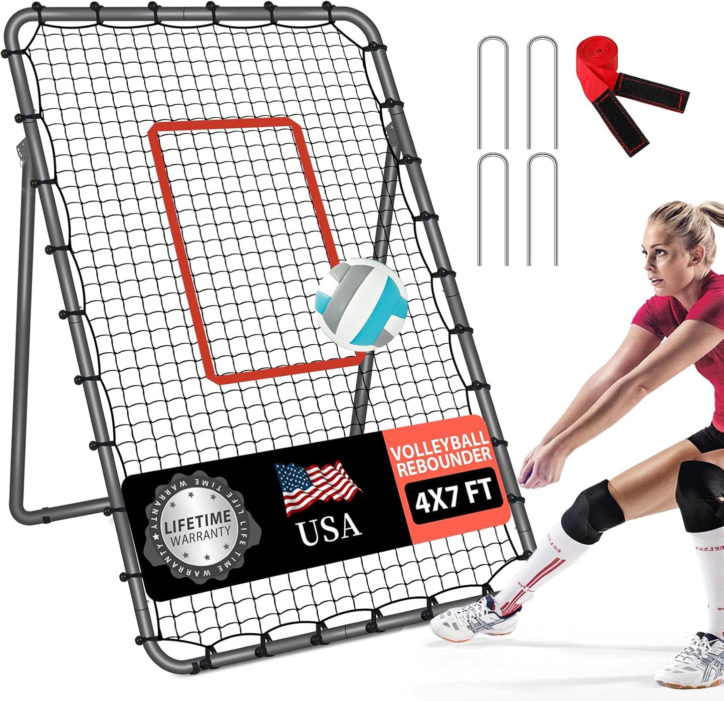 Adjustable Volleyball Rebounder Net for Multi Sports Training