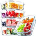 VERONES 5 Pack Glass Meal Prep Containers for Easy Food Storage