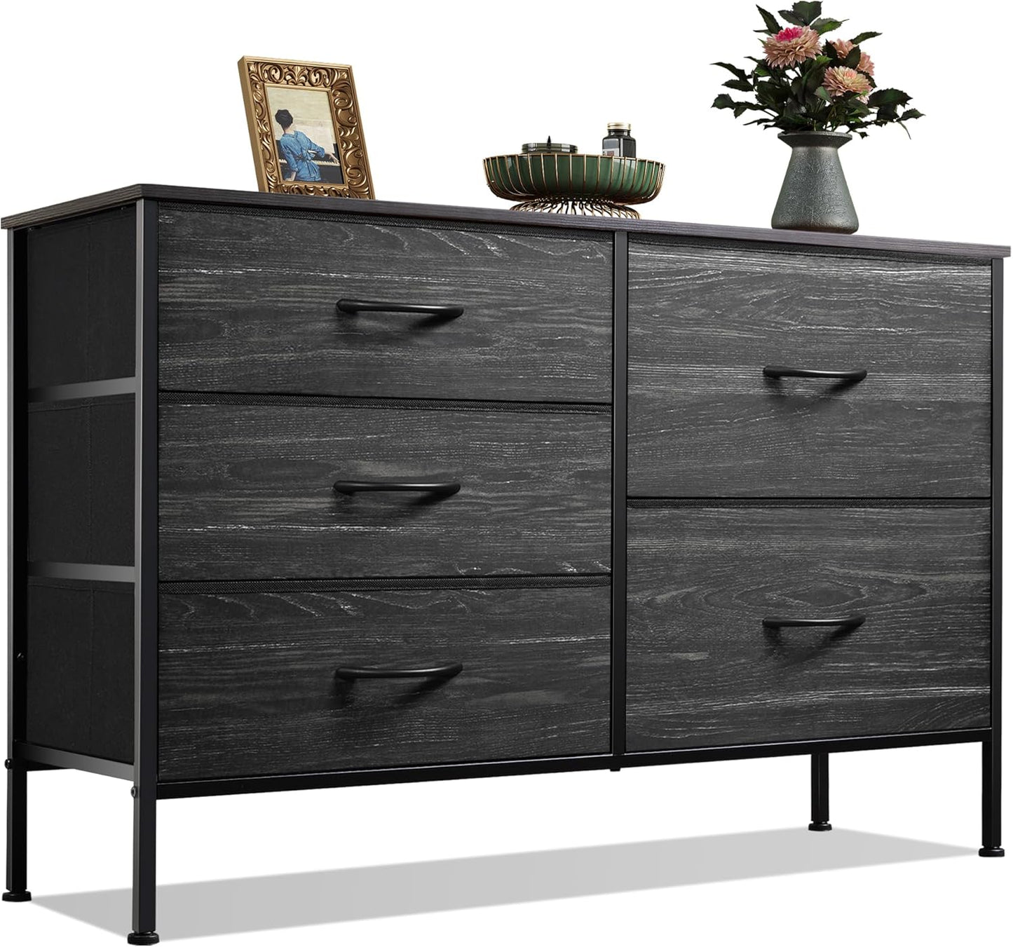 WLIVE Dresser for Bedroom with 5 Drawers and Organizers