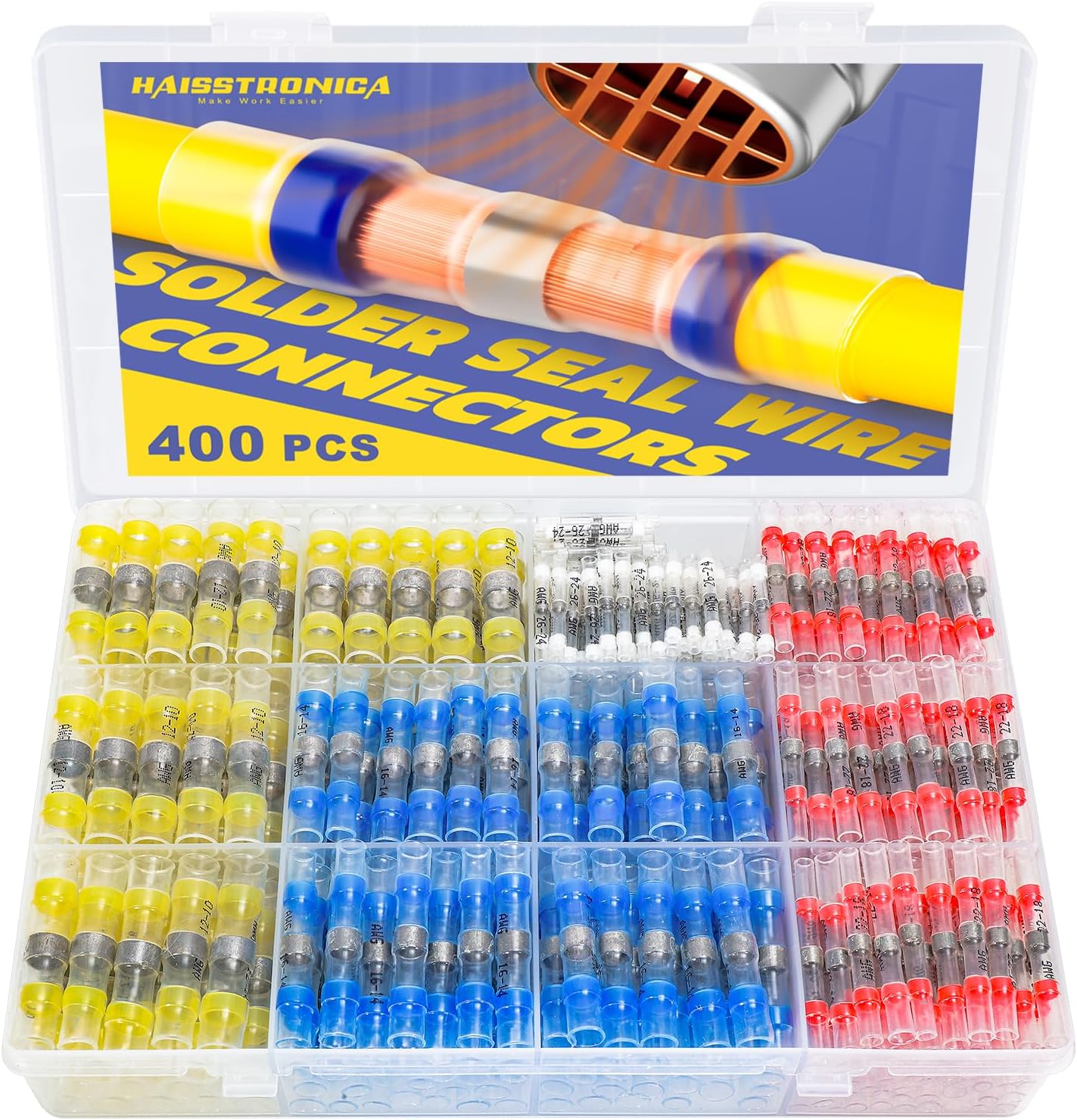 400PCS Solder Seal Wire Connectors for Marine and Truck Use