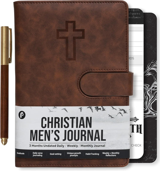 Leather Christian Bible Journal - Daily Devotional & Planner