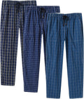 Mens Cotton Pajama Pants Lightweight Lounge Sleep Plaid Bottoms