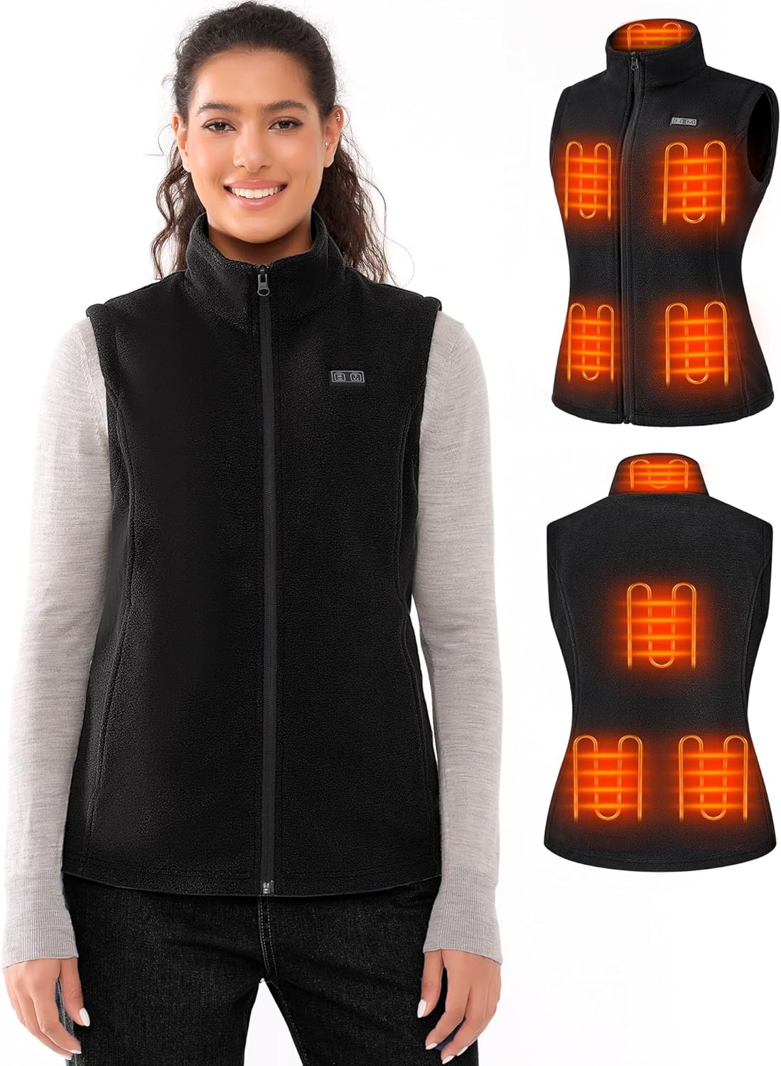 Women's Heated Vest with 7.4V Battery Pack for Outdoor Comfort