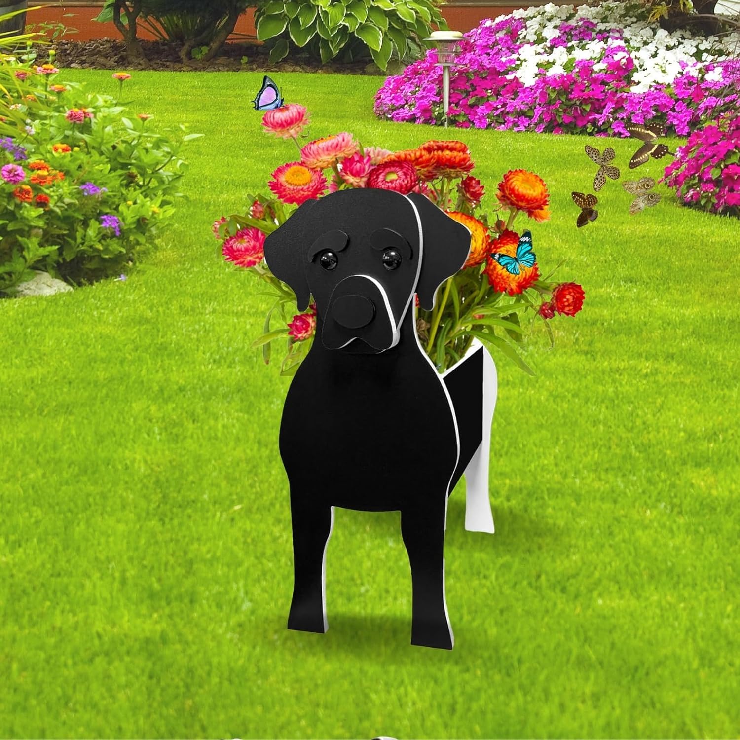 Cute Black Labrador Dog Planter for Unique Indoor Outdoor Decor