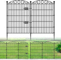 No Dig Decorative Garden Fence 6 Panel with Gate - Tall Animal Barrier