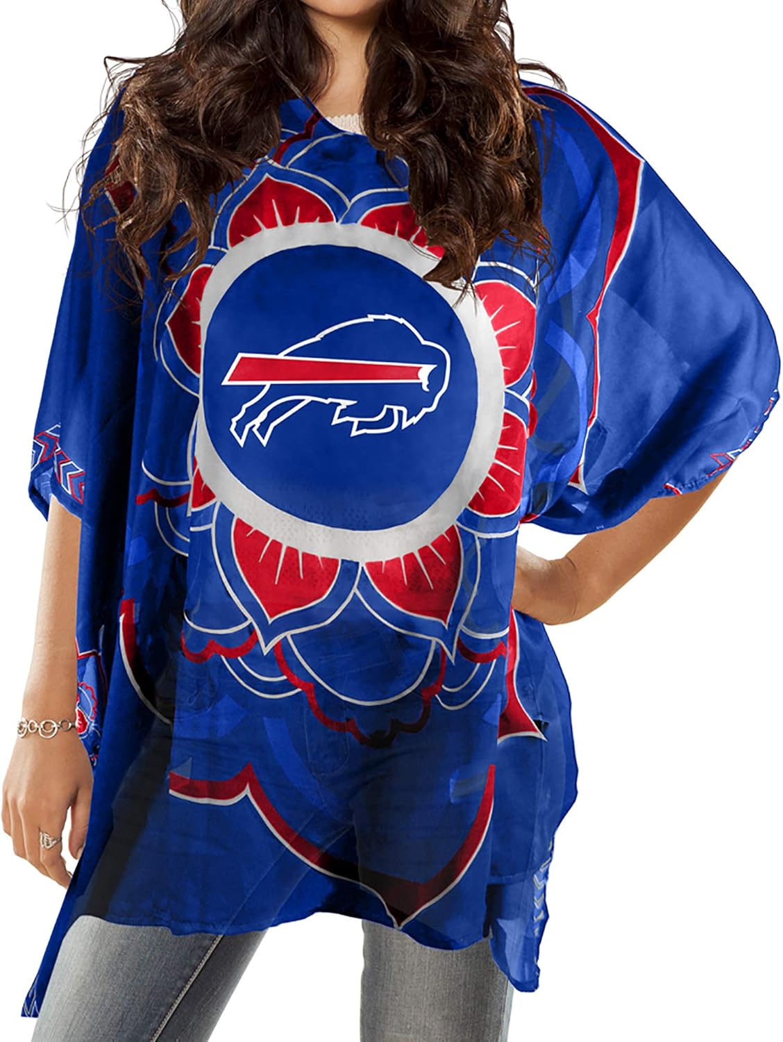 NFL Sheer Caftan with Flower Design for Ultimate Team Spirit