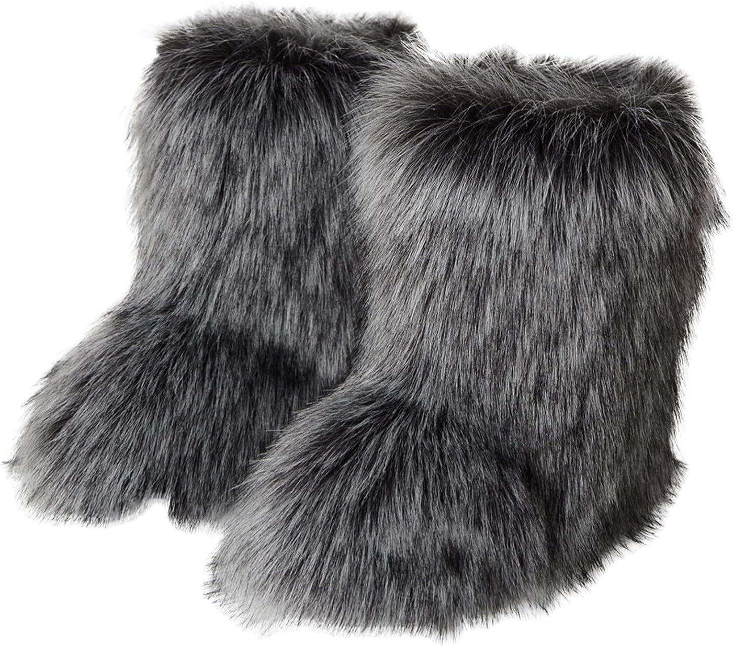 Valpeak Snow Boots for Women 2024 Furry Knee High Flat Heel