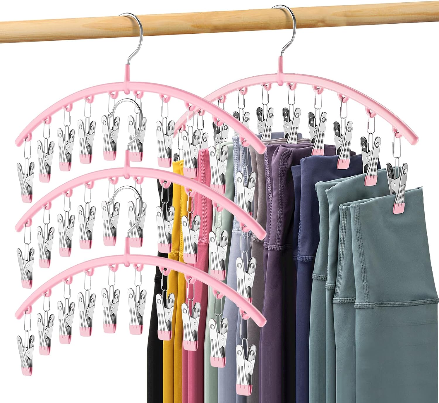 Legging Organizer for Closet - Space Saving Hangers 4 Pack