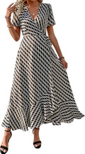 Women's Summer Maxi Dress Casual Wrap Floral Boho - Flowy