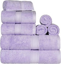 Superior Egyptian Cotton Pile 8 Piece Towel Set Purple - Ultra Plush