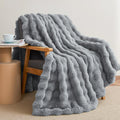 Faux Rabbit Fur Throw Blanket for Couch, Cozy and Warm Plush
