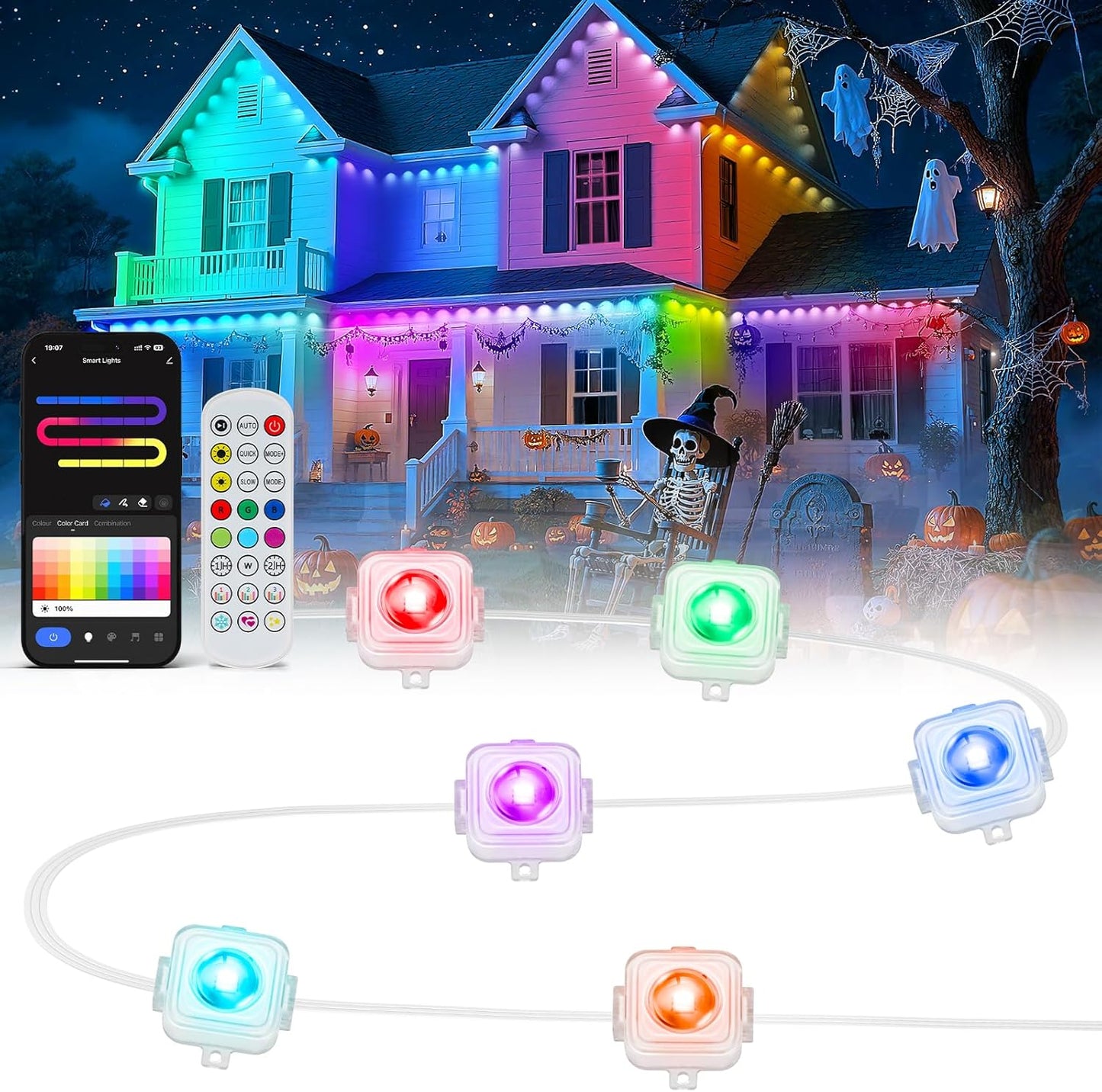 Permanent Outdoor Lights for Festive RGB+IC Eave Decor