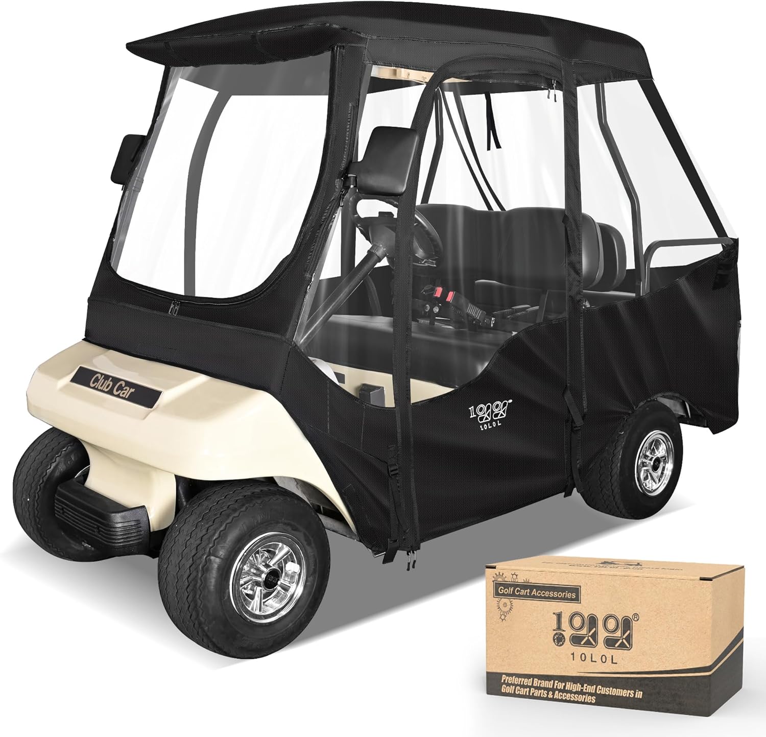 Windproof 4 Passenger Golf Cart Enclosure - Waterproof & Portable