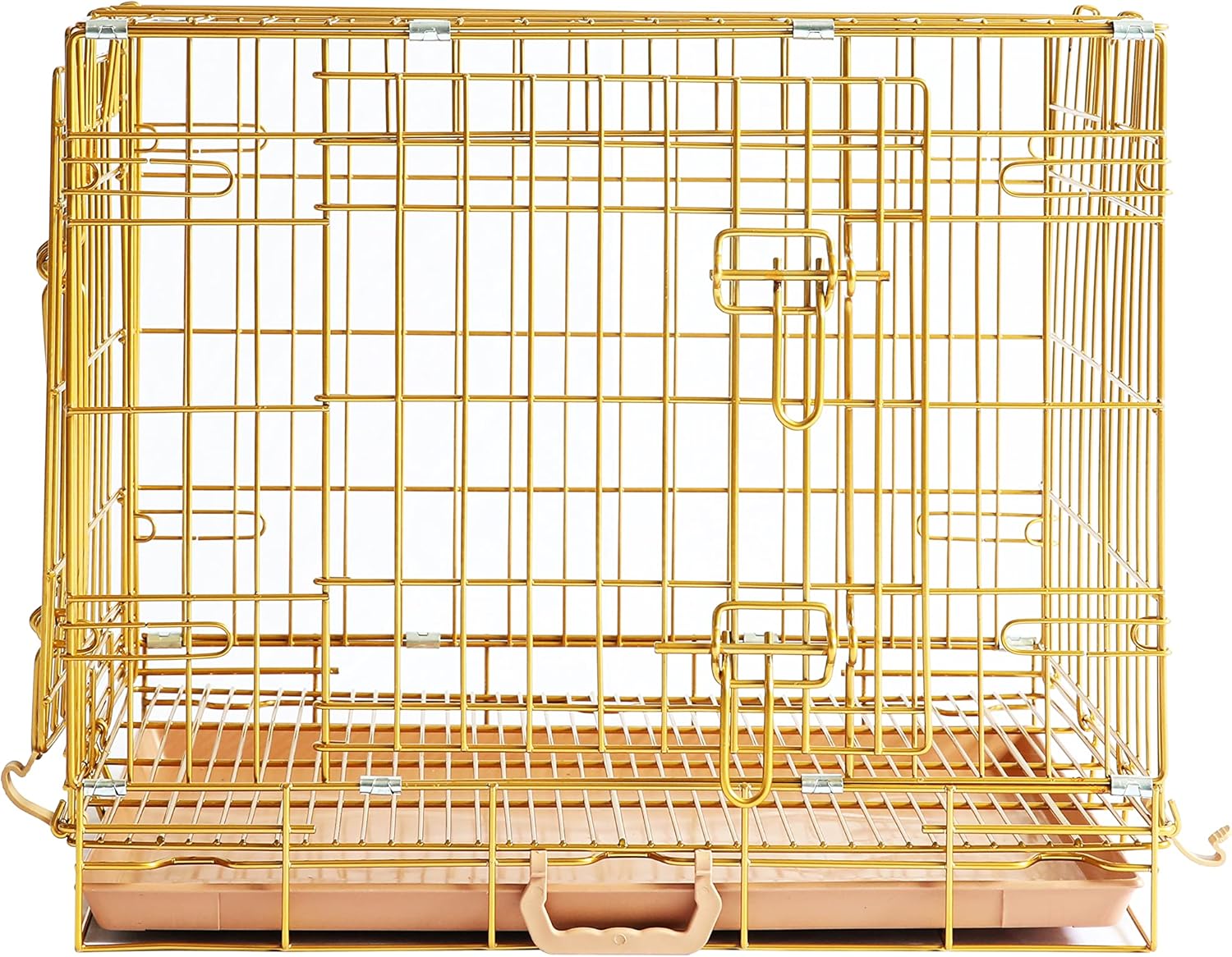 Portable 24 Inch Dog Crate for Small Dogs - Copper Gold Kennel