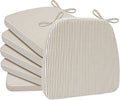 D-Shaped Chair Cushions Set of 6 - 2 in Dining Pads Natural Sand