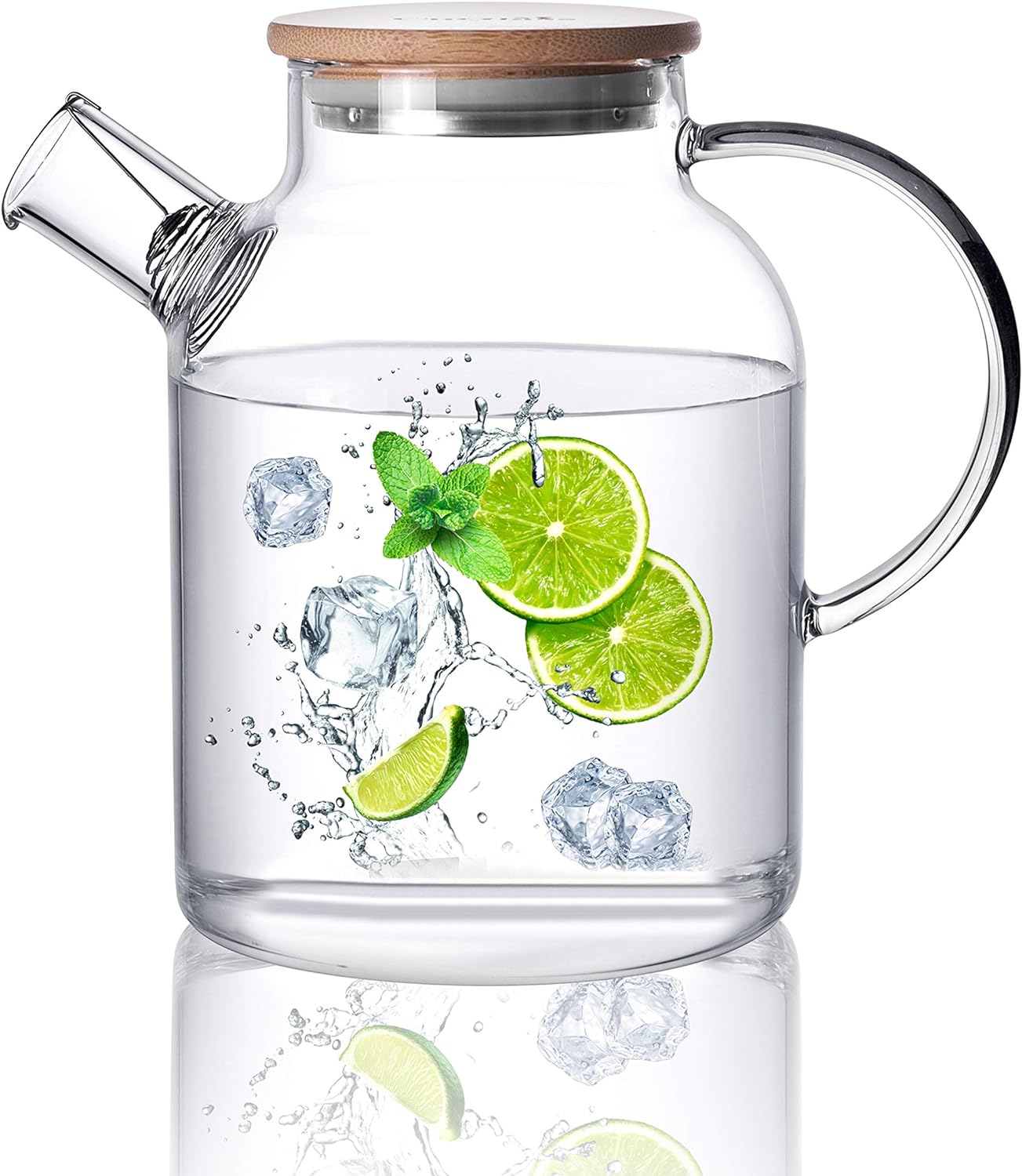 CnGlass Glass Teapot Stovetop Safe with Removable Filter Spout