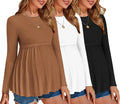 Maternity Shirts 3 Pack Pleated Long Sleeve Tops for Women - Soft Pack