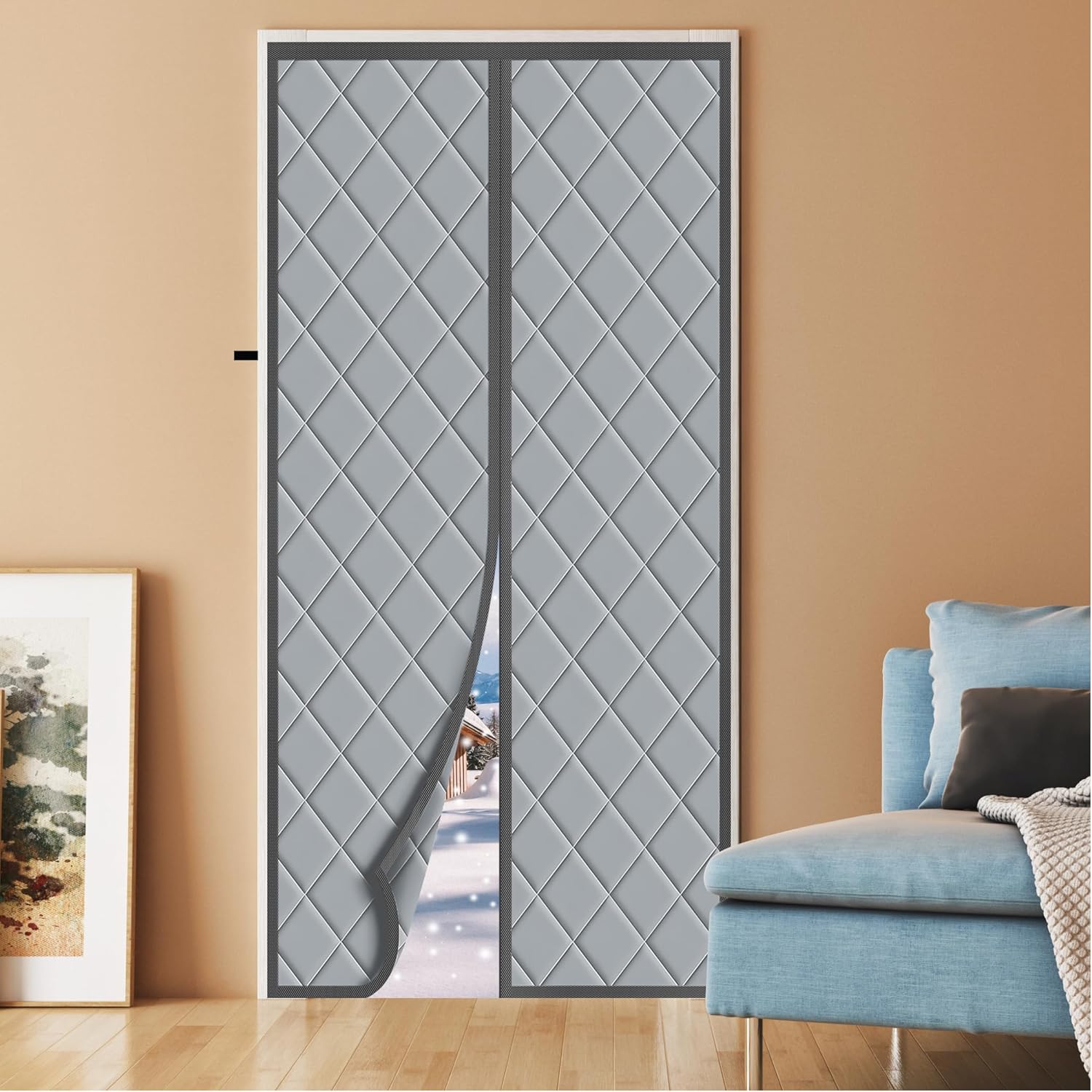 Magnetic Thermal Insulated Door Curtain for Optimal Comfort