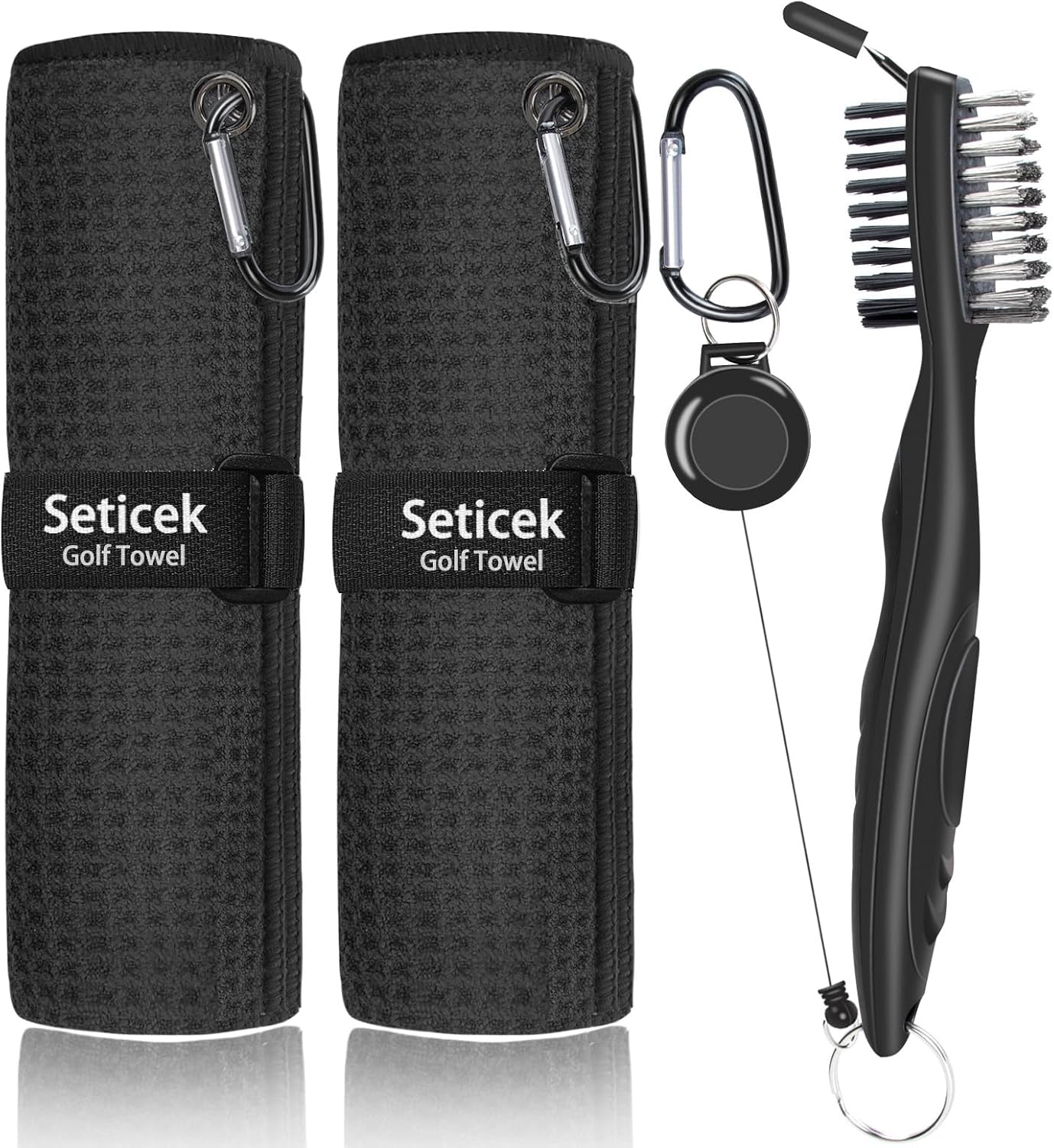 Golf Towel & Brush Combo Set - Ultimate Golf Bag Cleaning Kit!