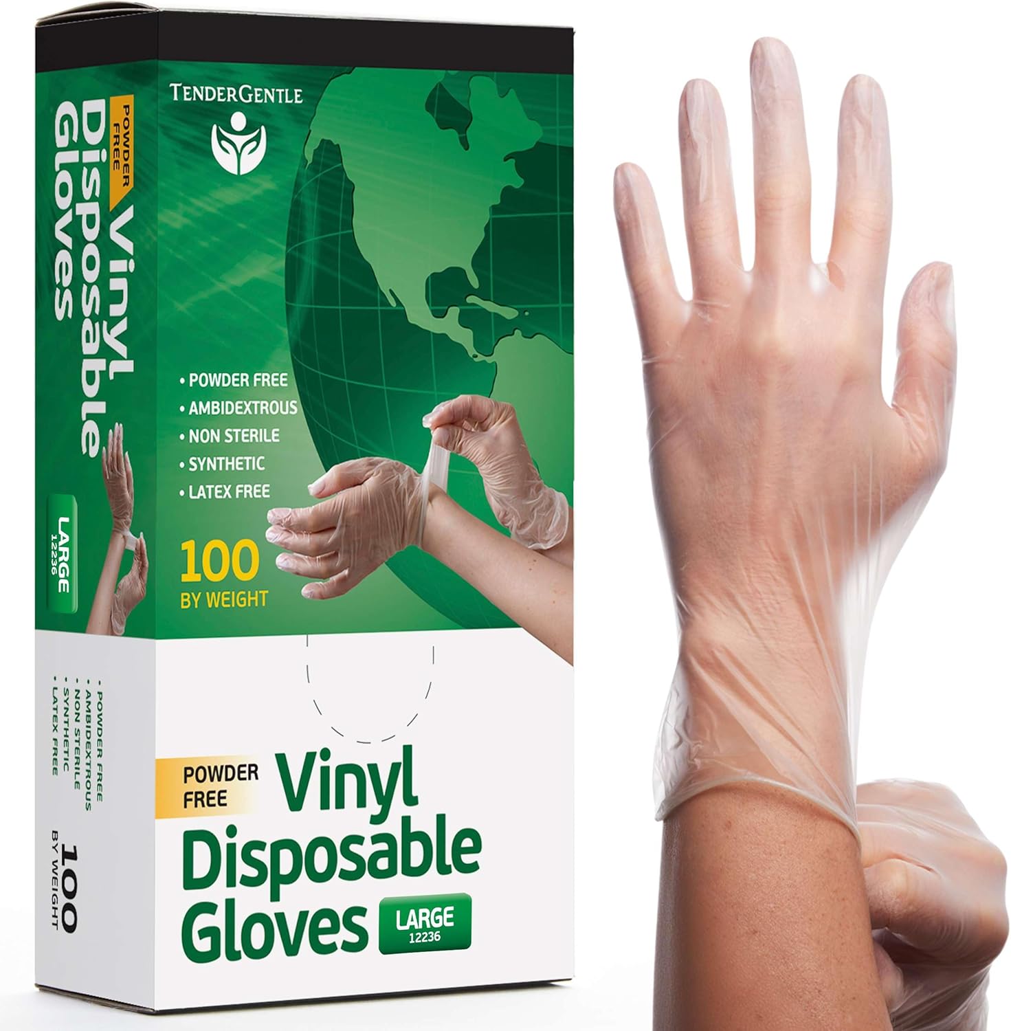 TenderGentle Clear Vinyl Gloves - Safe for Cooking & Cleaning