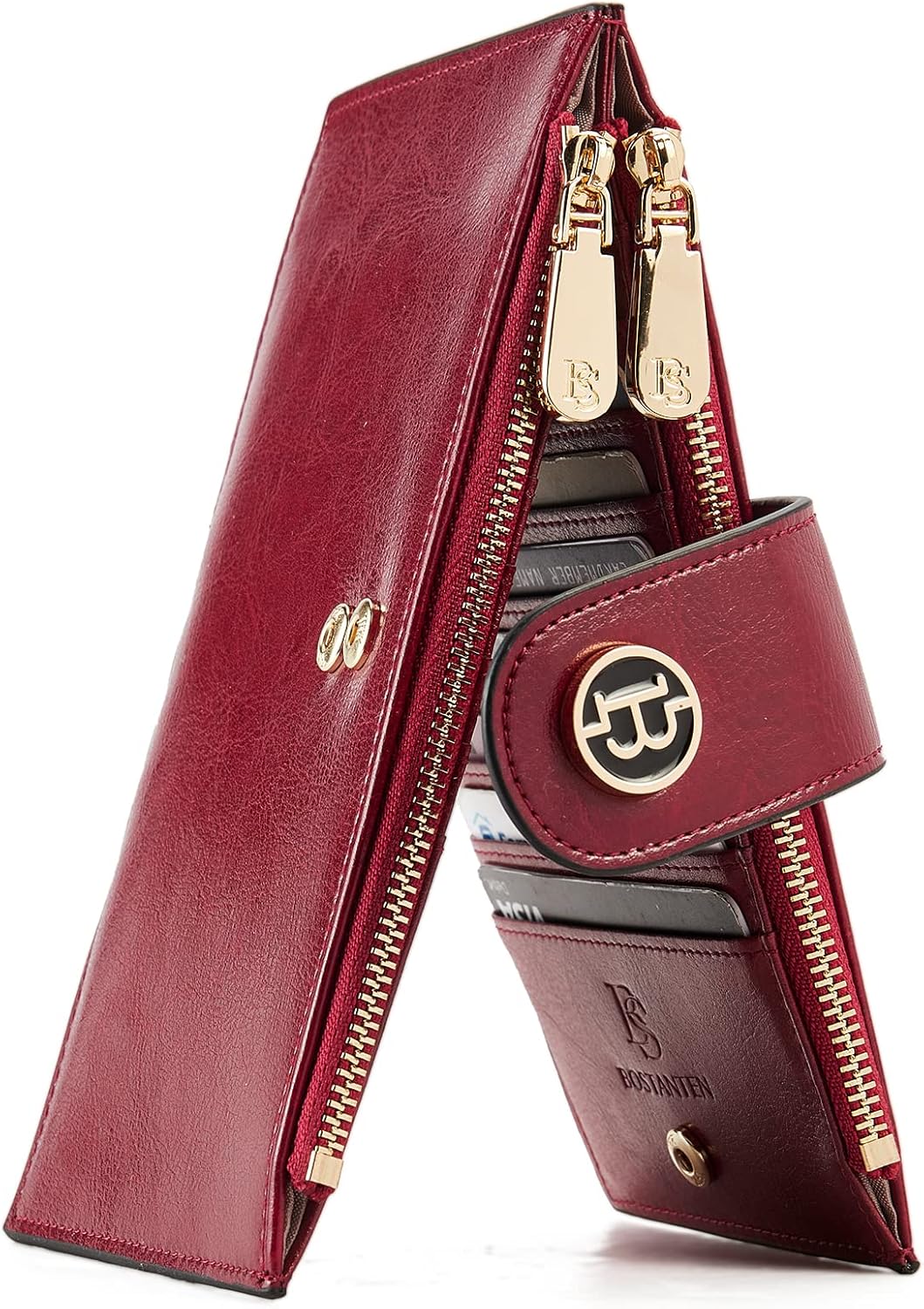 BOSTANTEN Leather Wallets for Women with RFID Blocking Design