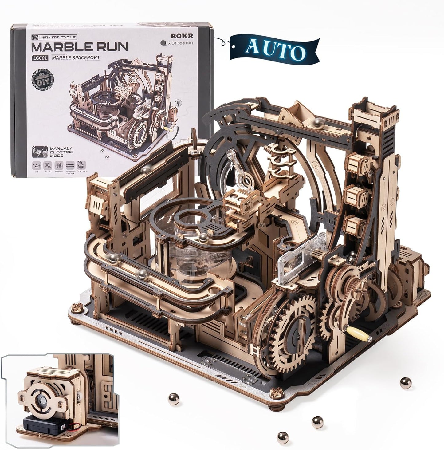 ROKR 3D Puzzles for Adults: Marble Spaceport LGC01 Model Kit