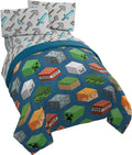 Minecraft Isometric Twin Bed Set - Soft 4-Piece Bedding