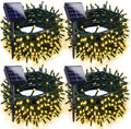 Solar Christmas Lights 4-Pack 400LED 132ft Warm White - Outdoor Tree