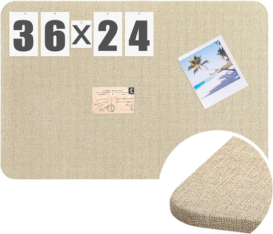 36x24 Linen Fabric Bulletin Board for Walls - Stylish Display