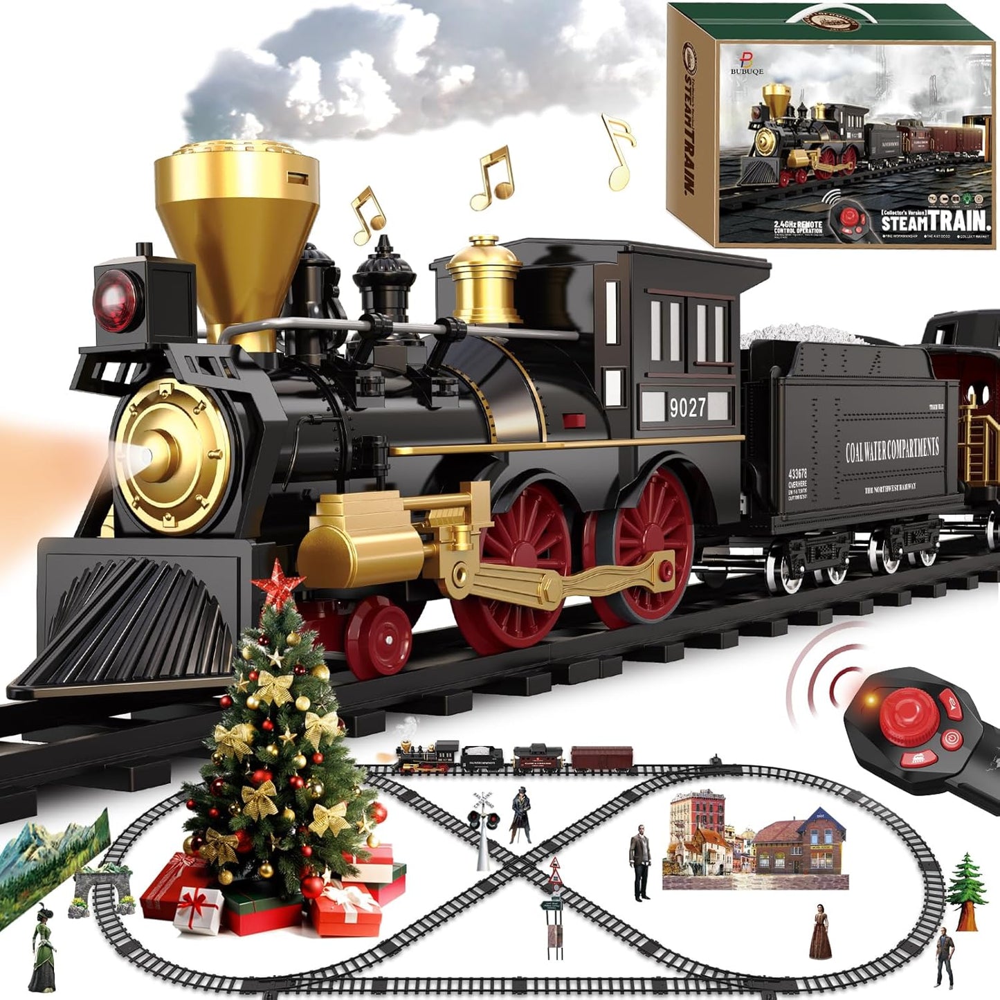 Remote Control Train Set for Kids with Realistic Features