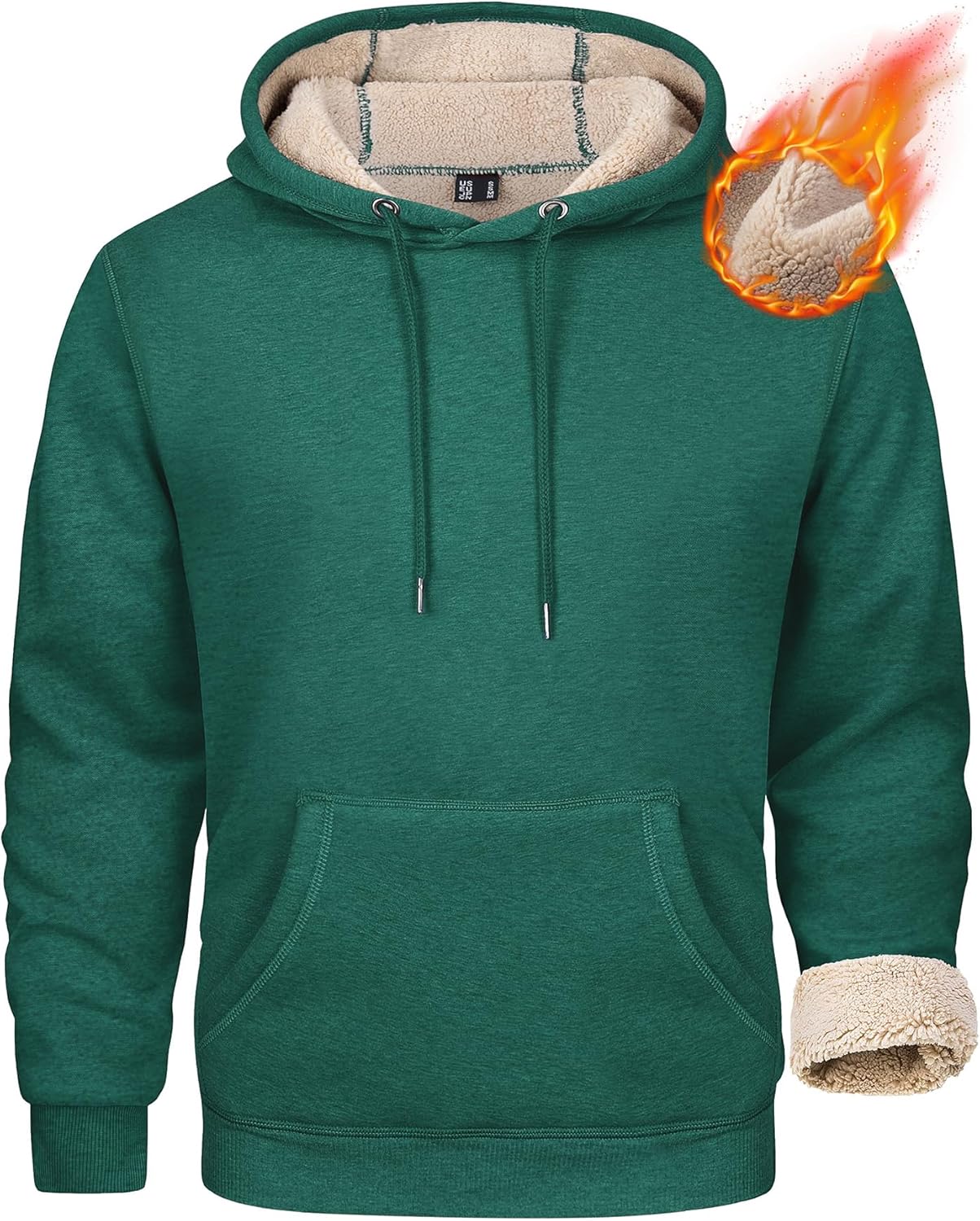 MAGCOMSEN Men's Heavy Hoodie Sherpa Fleece Lined Pullover
