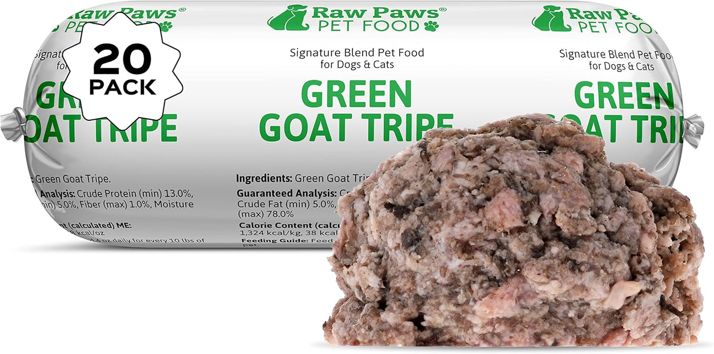 Raw Paws Green Goat Tripe Pet Food for Dogs & Cats