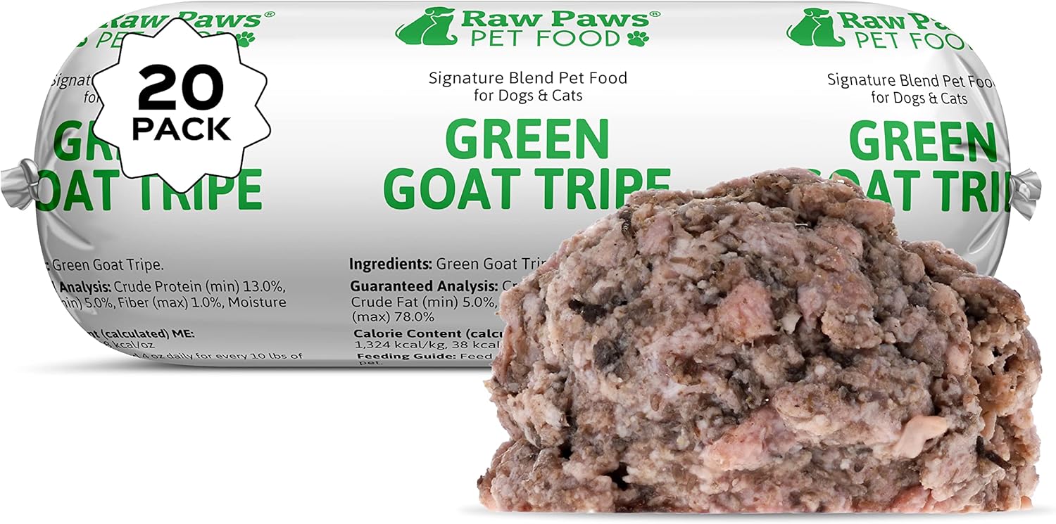 Raw Paws Green Goat Tripe Pet Food for Dogs & Cats