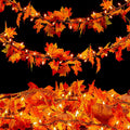 Fall Garland Lights 9FT Plug In with 50 Orange Bulbs - Warm Fall Glow
