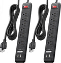 Cable Matters 6-Outlet Surge Protector with USB Ports - 12ft cord
