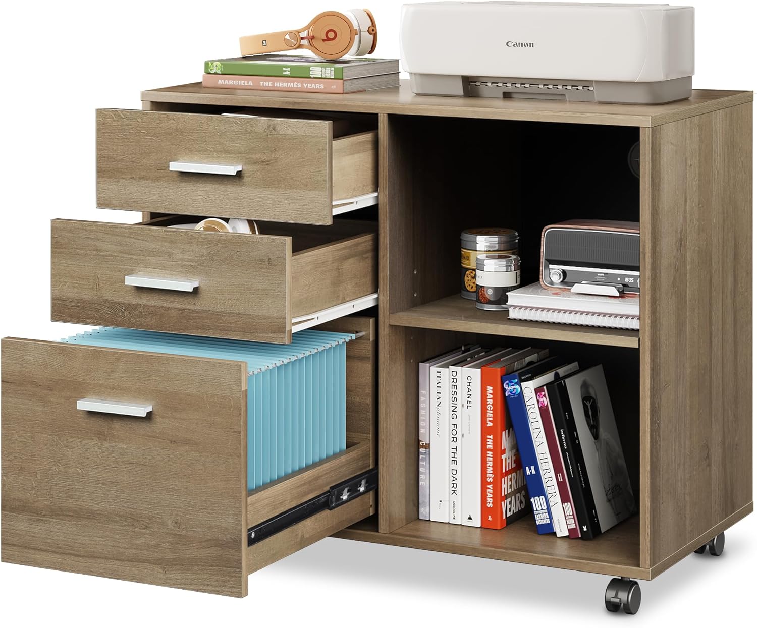 DEVAISE 3 Drawer Mobile File Cabinet for Home Office Organization